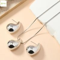 ราคา ชุดจี้หยดน้ำและสร้อยคอมรกทองคำนิกเกิลสำหรับผู้หญิง (45302567280)