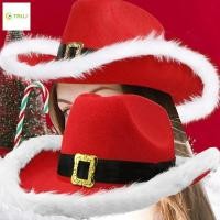 ราคา หมวกคาวบอยเรืองแสงคริสต์มาส หมวกคาวบอยปีกกว้างสักหลาดสีแดงสําหรับปาร์ตี้คริสต์มาส (57252829989)