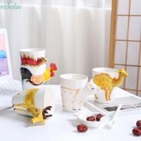ราคา NICKOLAS แก้วกาแฟสัตว์ 3D ทนความร้อน 3D Animal Shape ถ้วยเซรามิคจับสบาย Anti scald 400ML ความจุมือทาสีสัตว์แก้วใช้สํานักงาน (46053492354)