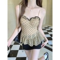 ราคา slimmer ดูสาวร้อนหวานเซ็กซี่ Camisole Corset แขนกุด Polka Dot สไตล์เกาหลีSlim fit สำหรับฤดูร้อน (43805633561)