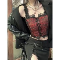 ราคา Zhi Life Hot Girl Retro Lace Up Lace Bottoming Sling Design Feel Niche Inner Vest Top Spring ins (26781709084)