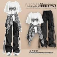 ราคา เสื้อเชิ้ตหน้ารุ่นใหม่ลดอายุโดปามีนใส่ชุดสามทอดสตรีท เสื้อยืดกางเกงทำงานแขนสั้นแฟชั่น1j1a (25184915289)