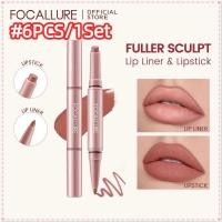 ราคา ชุดแต่งริมฝีปาก Focallure Fuller Sculpt Nude Lip Liner Lipstick 2 in 1 เนื้อครีมเนียนนุ่ม เบลอริ้วรอย สีสันสดใส ติดทนนาน 6 ดีไซน์ จาก JOYFEEL (57703045093)