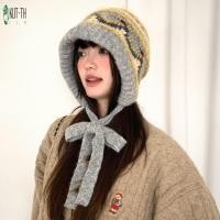 ราคา หมวกบีนนี่ไหมพรมย้อนยุคสำหรับผู้หญิง กันหนาวและมีที่ป้องกันหู (57053235254)