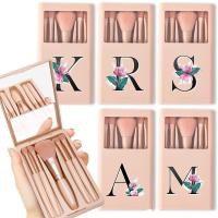 ราคา ชุดแปรงแต่งหน้าสำหรับเดินทาง 5 ชิ้น พร้อมกระจก ชุดแปรงแต่งหน้า กล่องจัดระเบียบ เครื่องมือความงาม ลายตัวอักษรหินอ่อนสีขาว (49851410691)
