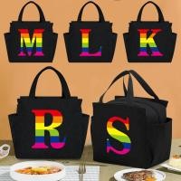 ราคา กระเป๋าขนาดใหญ่แบบพกพาสำหรับคนรักกลางแจ้งฉนวนเก็บถุงอาหารกลางวันกระเป๋าปิกนิกแบบพกพาผ้าใบถุงอาหารกลางวันชุดสายรุ้ง (40609483739)