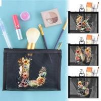 ราคา กระเป๋าเครื่องสำอางแบบตาข่ายสำหรับเก็บของ กระเป๋าเครื่องสำอางสำหรับผู้หญิง กระเป๋าเครื่องสำอางลายดอกไม้ (44070569321)