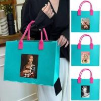 ราคา กระเป๋าช้อปปิ้ง Handbag Baby Diaper Bag Felt Bag Large Capacity Shopping Bag Vintage Printed Felt Tote Bag Souvenir (43916818318)