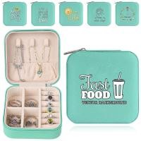 ราคา กล่องเก็บเครื่องประดับแบบพกพา กล่องเก็บเครื่องประดับสตรี กล่องใส่แหวนสร้อยคอเดินทาง ชุดรูปแบบอาหารซิปใหม่ (40918838388)