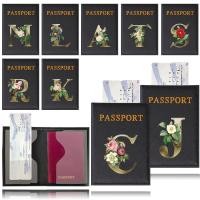 ราคา ปกหนังสือเดินทาง PU เคสกันน้ำ กระเป๋าสตางค์หนังสือเดินทาง ผู้ถือบัตรเครดิตสีดำ เคสป้องกัน พิมพ์ลายดอกไม้สีทอง Series (40869603234)