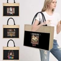 ราคา กระเป๋าถือผ้าลินินกระสอบควิลท์กระสอบเลียนแบบกระสอบผ้าลินินกระเป๋าผู้หญิงช้อปปิ้งกระเป๋าลามิเนตลายเสือดาวสไตล์ 2024 (29915931312)