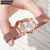 ราคา Forevergo นาฬิกาข้อมือควอตซ์ลําลอง สายเหล็ก ประดับพลอยเทียม สีโรสโกลด์ แนวเรโทร แฟชั่นเรียบง่าย สําหรับผู้หญิง 1 ชิ้น R8T9 (24271079458)