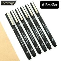 ราคา FVG 6PCS Uni Pin Drawing Pen Fine Line 005 01 02 03 05 08 ปากกาเข็ม (54003588869)