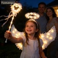 ราคา ชุดปีกนางฟ้าพร้อมไม้กายสิทธิ์ มีไฟLED สําหรับการแสดงในวันคริสต์มาสของเด็ก (53204117297)