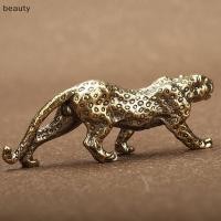 ราคา beauty ทองเหลือง Solid Vintage Cheetah รูปปั้นขนาดเล็กเดสก์ท็อปเครื่องประดับ Luy สัตว์เสือดาว Figurines Miniatures หัตถกรรมตกแต่ง TH (53104830593)