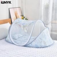 ราคา iunyk มุ้งกันยุง สำหรับเด็ก พับเก็บได้ มุ้งครอบเด็กอ่อน ขนาดพกพา ที่นอนเด็ก ฟรี ที่นอน หมอน (40013602336)