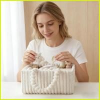 ราคา ผ้าอ้อมตะกร้าเก็บ Multi Functional น้ําหนักเบา Plush Nursery กระเป๋าเด็กผ้าเช็ดทําความสะอาด Organizer Bin สําหรับของเล่น decfeyeth (55354440338)