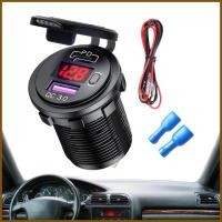 ราคา ที่ชาร์จแบตในรถกันน้ํา TYPE CPD อะแดปเตอร์ชาร์จ QC3 0 รถ USB Charger พร้อมจอแสดงผลดิจิตอลสําหรับแบตเตอรี่ผู้ชาย yaenith (54004738715)