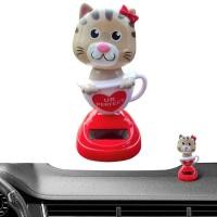 ราคา Dashboard Decor พลังงานแสงอาทิตย์น่ารักเต้นรํา Figurines รถ Dashboard ตุ๊กตาลูกแมวตกแต่งสําหรับยานยนต์ซีดาน yaenith (29193594633)