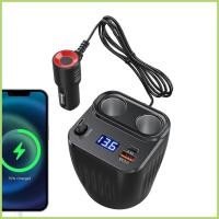 ราคา Fast Car Charger 60W Anti Slip ชาร์จ Plug and Play ปรับสาย 2 พอร์ตรถ USB Charger สําหรับแบตเตอรี่ผู้ชาย abrtedth (46153114586)