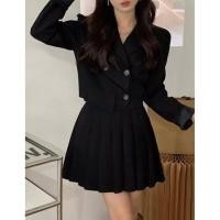 ราคา เดรสสูทกระโปรงอัดพีท เกาหลีสไตน์ (43555467034)