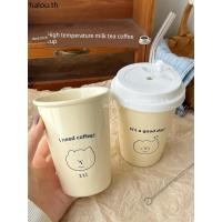 ราคา Ins เซรามิคเกาหลีพร้อมฝาปิดสาวถ้วยกระดาษนิช (52902607059)