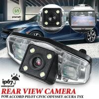 ราคา gangong1kr กล้องมองหลังรถยนต์อัตโนมัติสํารองย้อนกลับที่จอดรถกล้องพร้อมไฟ Led 4 ดวงสําหรับ Honda Accord Civic EK FD Pilot Fit Jazz 1998 2013 (28710928026)