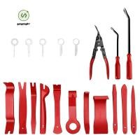 ราคา gangong1kr คีมคลิปอัตโนมัติ Fastener Terminal Remover ชุด 19 ชิ้น Trim Removal เครื่องมือพลาสติก Pry ชุดเครื่องมือสําหรับแผงรถ Dash สีแดง (50303987846)