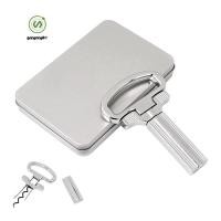 ราคา gangong1kr เครื่องเปิดไวน์สองง่าม Cork Puller Extractor สําหรับขวดวินเทจที่บอบบางเก่า 2 PRONG Corkscrew Sommelier Watter ชุดเครื่องมือ (49604016863)