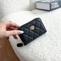 ราคา กระเป๋าใส่เหรียญและบัตรสำหรับสุภาพสตรี ทำจากหนังวัวคุณภาพสูง มีการออกแบบลายคาเวียร์และซิป (57554773800)