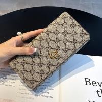 ราคา กระเป๋าสตางค์ใบยาวสำหรับผู้หญิง ทำจากหนังแท้ มีดีไซน์สองพับ สไตล์เรียบหรู (46954136130)