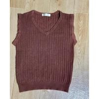 ราคา เสื้อไหมพรมแขนกุดคอวีสีโกโก้ งานป้ายบูม (43708376157)