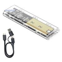 ราคา M 2 NVMe SSD Enclosure USB 3 2 Gen 2 10 Gbps โปร่งใสไดรฟ์ภายนอกสําหรับแล็ปท็อปพีซี (53603259162)