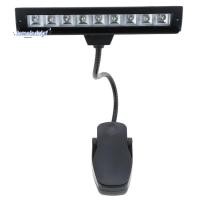 ราคา 9 LEDs โคมไฟอ่านหนังสือ LED ไฟอ่านหนังสือ โคมไฟตั้งโต๊ะคลิปหนีบสําหรับเปียโนเพลง score stand สีดํา (40250363596)