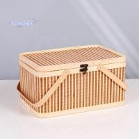 ราคา ตะกร้าสานผลไม้ผู้ถือธรรมชาติฝาปิดขนมปัง Zongzi Organizer (42027326756)