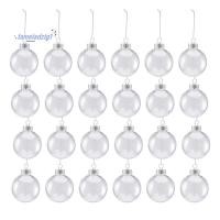 ราคา 24PCS พลาสติกใสเติมลูกบอลคริสต์มาส 8 ซม DIY เครื่องประดับต้นคริสต์มาสตกแต่งศิลปะหัตถกรรม (56952909326)
