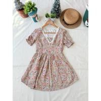 ราคา ใหม่ มือหนึ่ง งานป้าย Nicha มินิเดรสลายดอก โทนสีน้ำตาล (57004432307)