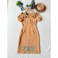 ราคา ใหม่ มือหนึ่ง งานป้าย AP style เดรสสีน้ำตาล ใส่ทำงานได้ (45353090101)