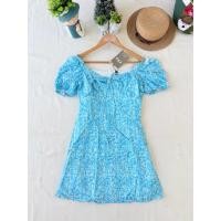 ราคา ใหม่ มือหนึ่ง งานป้าย ypy มินิเดรส สีฟ้าสดใส ลายดอก (57055362299)