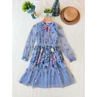 ราคา ใหม่ มือหนึ่ง งานป้าย Poonyisa ไม่มีป้ายกระดาษ เดรสแขนยาว แต่งดอกกำมะหยี่สวย (54203522632)