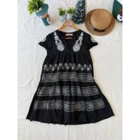 ราคา ส่งต่อ มือสอง เดรสสีดำ ผ้าปักลายดอกสวย (48454021770)