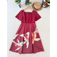 ราคา ส่งต่อ มือสอง งานป้าย nana มีตำหนิ เดรสสีแดงปลาคราฟ (45605425003)