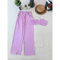 ราคา ใหม่ มือหนึ่ง ชุดเซทสีม่วง เสื้อบาร์สายเดี่ยว เซ็กซี่ๆ (45604554037)