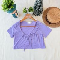 ราคา ใหม่ มือหนึ่ง งานป้าย Promthong เสื้อคลุมแขนสั้น สีม่วงพาสเทล (28594042280)