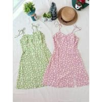 ราคา ใหม่ มือหนึ่ง เดรสสายเดี่ยวผูกโบว์ ลายดอกเดซี่ (51805252423)