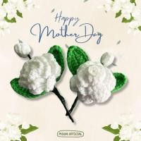 ราคา พร้อมส่ง HG08 MOON HANDMADE เข็มกลัด ดอกมะลิ ไหมพรม วันแม่ (25234389039)