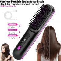 ราคา แปรงหนีบผมตรงไร้สาย 3 ใน 1 หวีหนีบเดินทางแบบพกพา หวียืดผมร้อนขนาดเล็กสําหรับผู้หญิง (41124999180)
