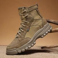 ราคา ขนาดใหญ่ผู้ชายกลางแจ้ง Casual Martin Boots ของแท้หนังใหม่ High Top Overalls Anti Slip Men (53803984444)