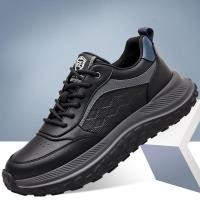 ราคา ผู้ชายของแท้ผู้ชายหนังแท้รองเท้าพ่อหนาSoled Breathable Casual RunningกีฬาOxford Lace Up (51202931468)