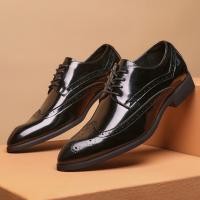 ราคา หนังแท้สไตล์ใหม่เงาธุรกิจสวมใส่อย่างเป็นทางการชี้นิ้วเท้าแกะสลักบรู๊ครองเท้าหนังผู้ชายอังกฤษดาร์บี้รองเท้านุ่มแต่เพียงผู้เดียว (26343643652)